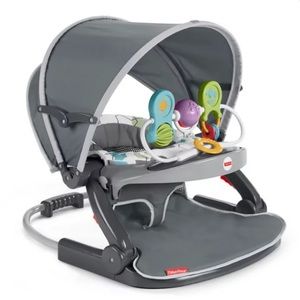 Fisher-Price Sit-Me-Up On-the-Go Floor Seat in Grey